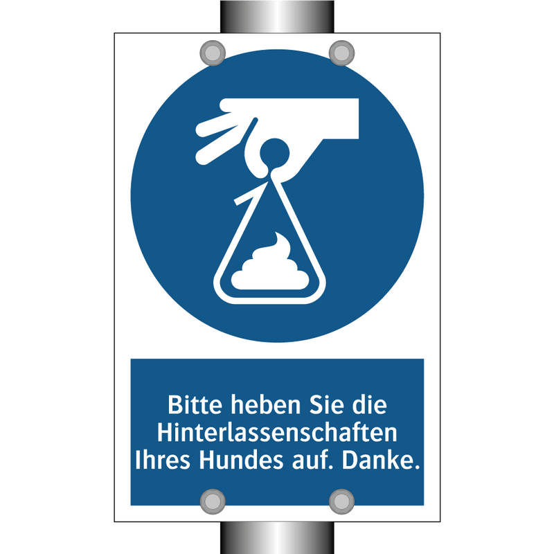 Bitte heben Sie die Hinterlassenschaften Ihres Hundes auf. Danke.