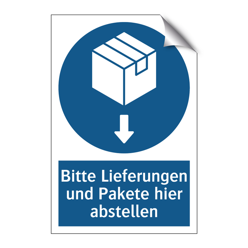 Bitte Lieferungen und Pakete hier abstellen