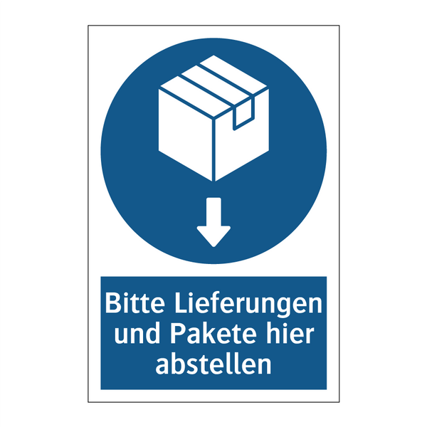 Bitte Lieferungen und Pakete hier abstellen
