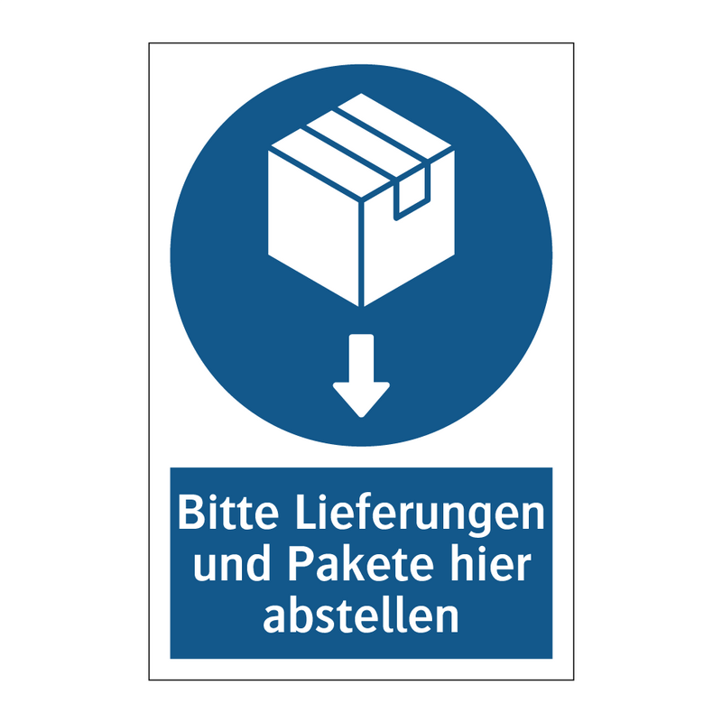 Bitte Lieferungen und Pakete hier abstellen
