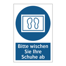 Bitte wischen Sie Ihre Schuhe ab