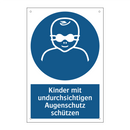 Kinder mit undurchsichtigen Augenschutz schützen