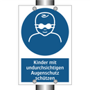 Kinder mit undurchsichtigen Augenschutz schützen