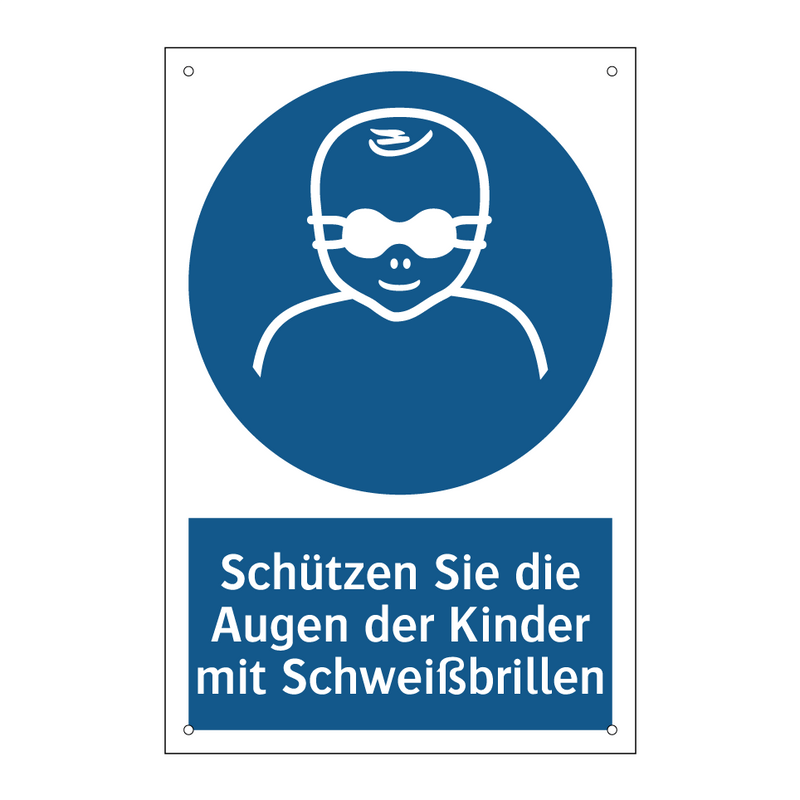 Schützen Sie die Augen der Kinder mit Schweißbrillen
