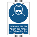 Schützen Sie die Augen der Kinder mit Schweißbrillen