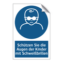 Schützen Sie die Augen der Kinder mit Schweißbrillen