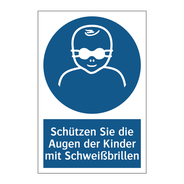 Schützen Sie die Augen der Kinder mit Schweißbrillen
