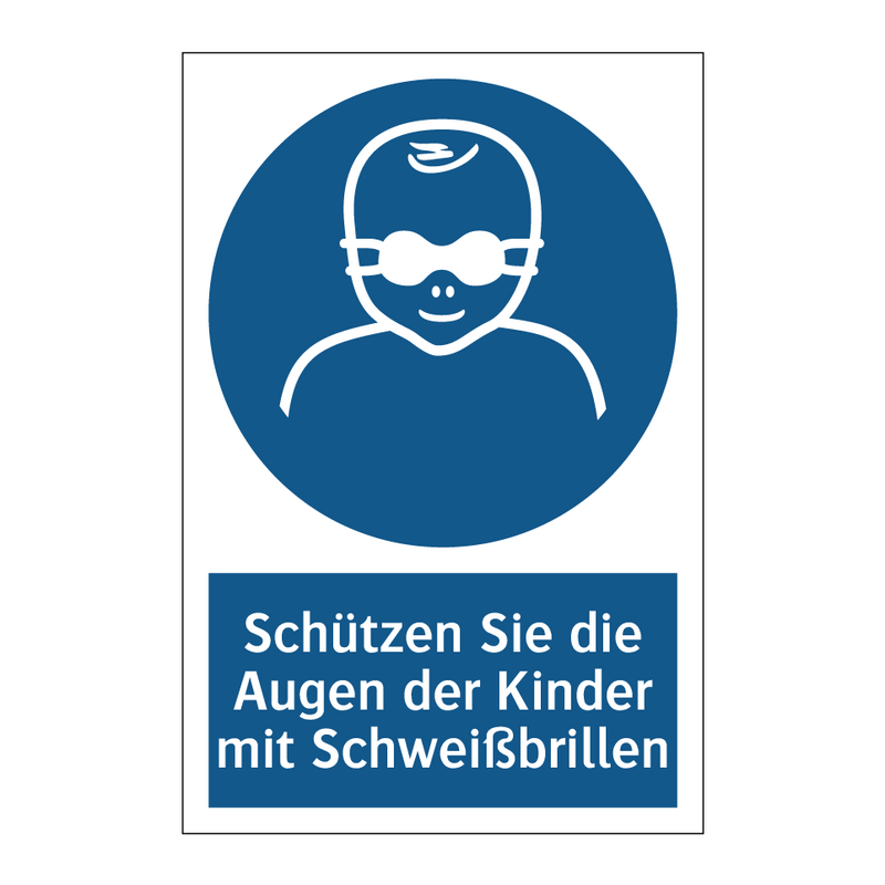 Schützen Sie die Augen der Kinder mit Schweißbrillen