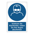 Schützen Sie Kleinkinder, indem Sie ihre Augen abschirmen