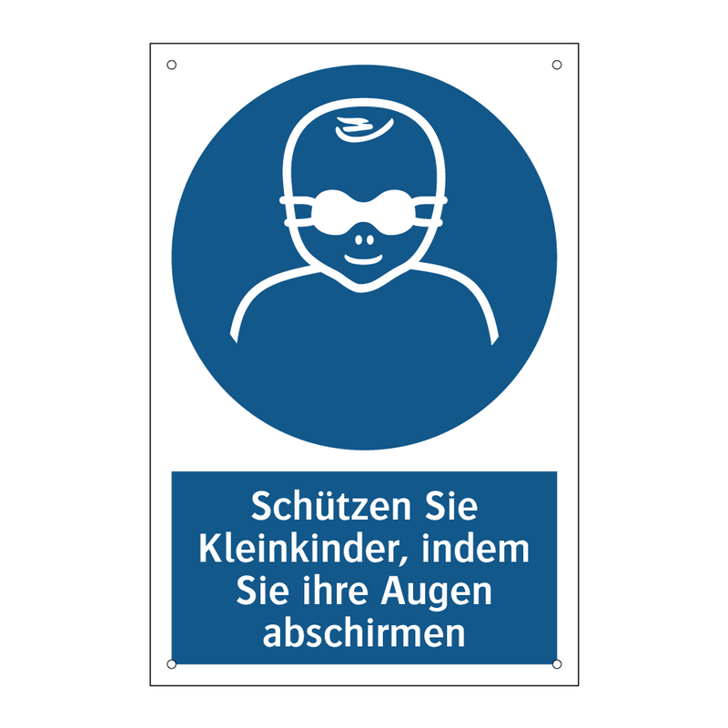 Schützen Sie Kleinkinder, indem Sie ihre Augen abschirmen