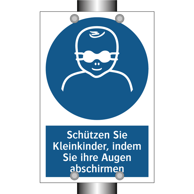 Schützen Sie Kleinkinder, indem Sie ihre Augen abschirmen