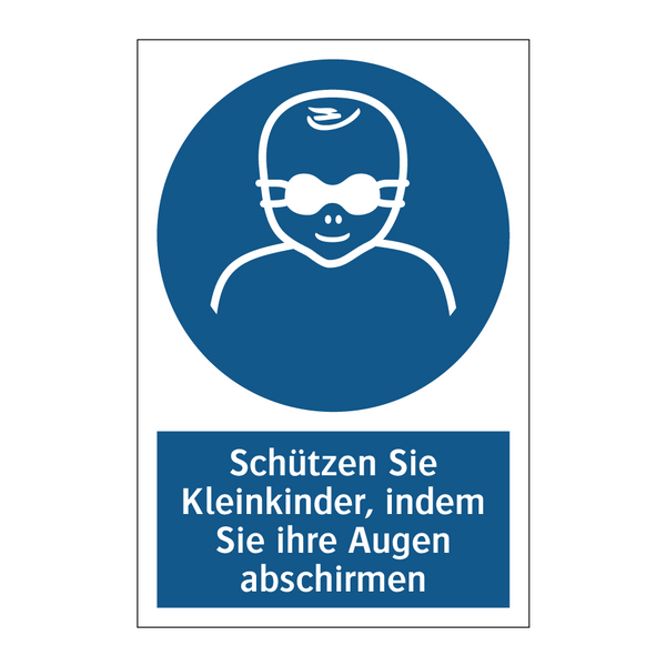 Schützen Sie Kleinkinder, indem Sie ihre Augen abschirmen