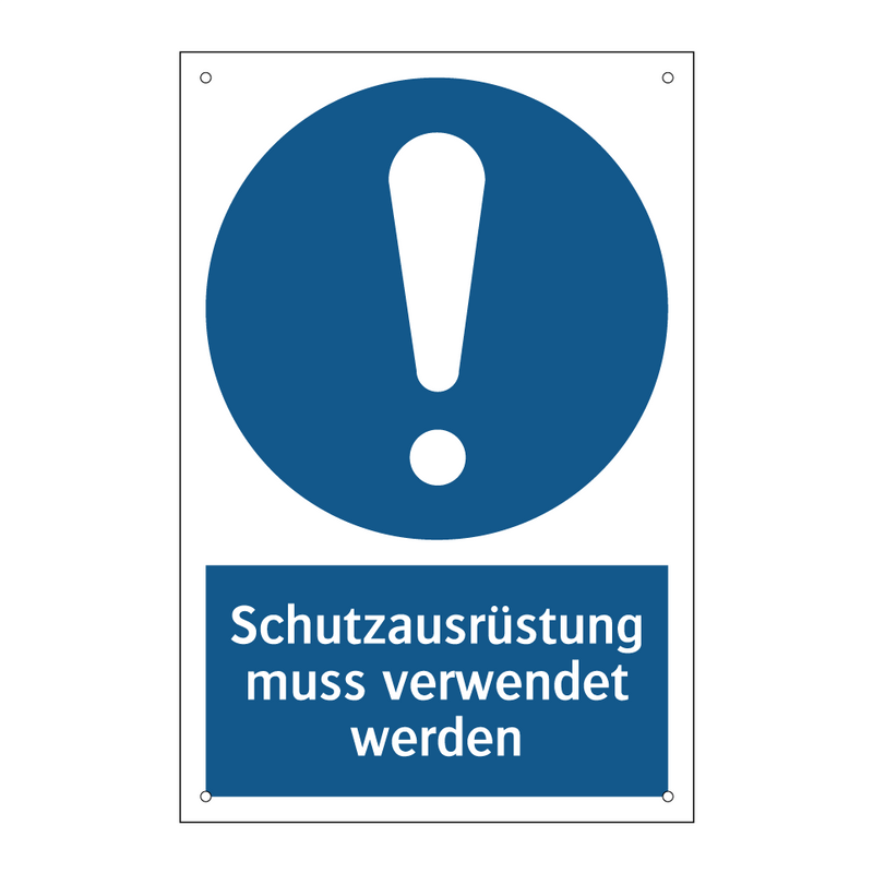 Schutzausrüstung muss verwendet werden