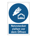 Netzstecker ziehen vor dem Öffnen