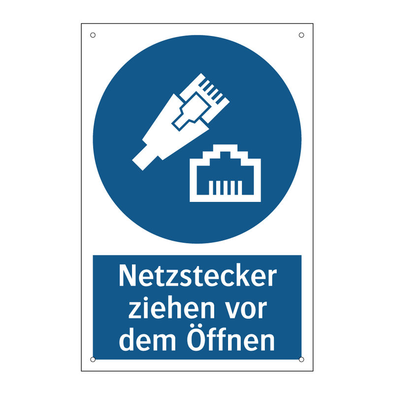 Netzstecker ziehen vor dem Öffnen