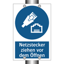 Netzstecker ziehen vor dem Öffnen