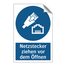 Netzstecker ziehen vor dem Öffnen