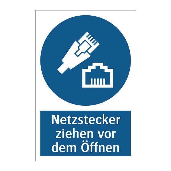 Netzstecker ziehen vor dem Öffnen