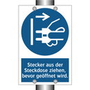 Stecker aus der Steckdose ziehen, bevor geöffnet wird.