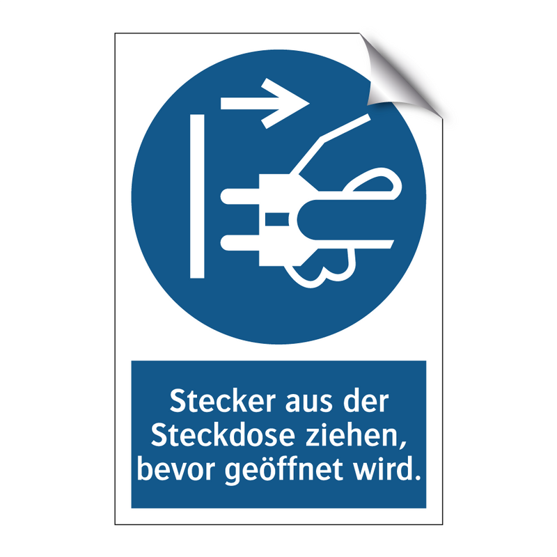 Stecker aus der Steckdose ziehen, bevor geöffnet wird.