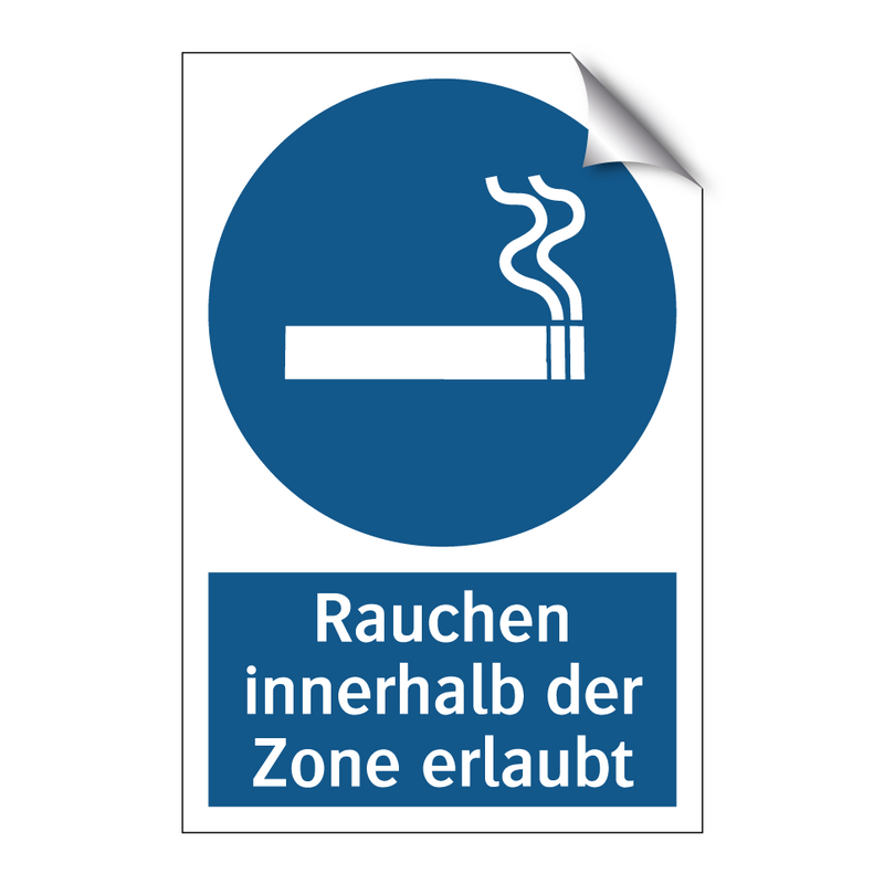 Rauchen innerhalb der Zone erlaubt