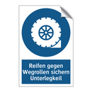 Reifen gegen Wegrollen sichern Unterlegkeil
