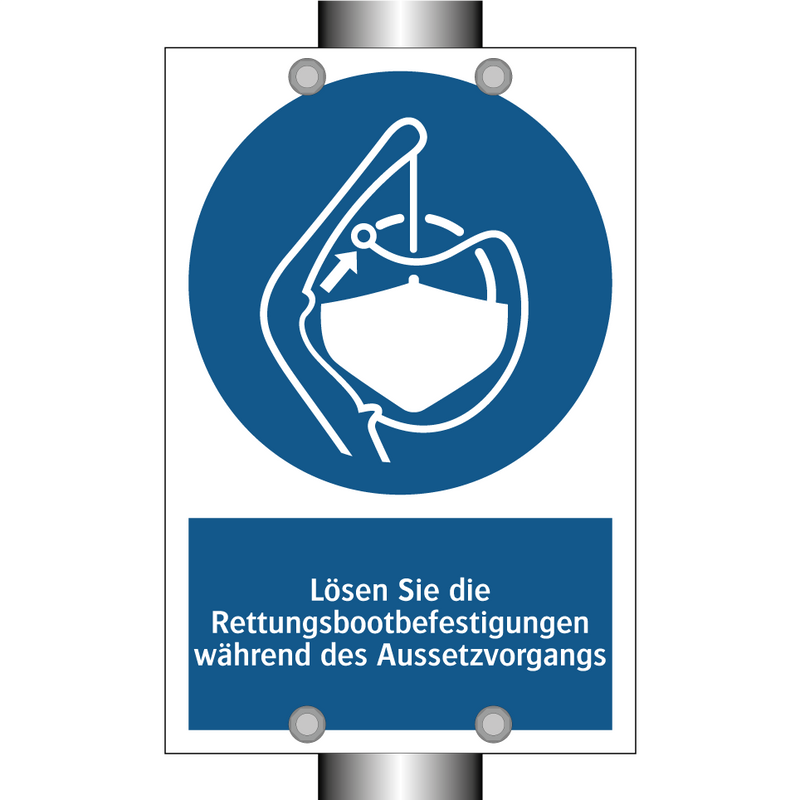Lösen Sie die Rettungsbootbefestigungen während des Aussetzvorgangs