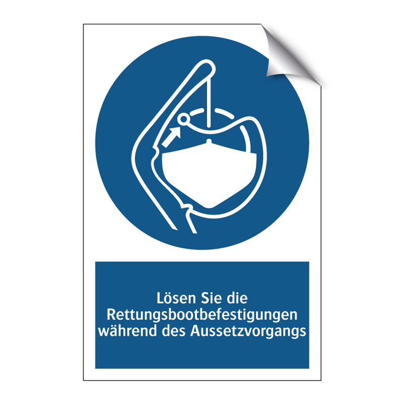Lösen Sie die Rettungsbootbefestigungen während des Aussetzvorgangs