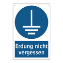 Erdung nicht vergessen