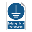 Erdung nicht vergessen