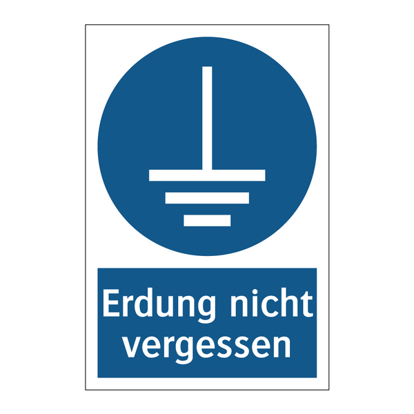 Erdung nicht vergessen