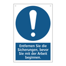 Entfernen Sie die Sicherungen, bevor Sie mit der Arbeit beginnen.