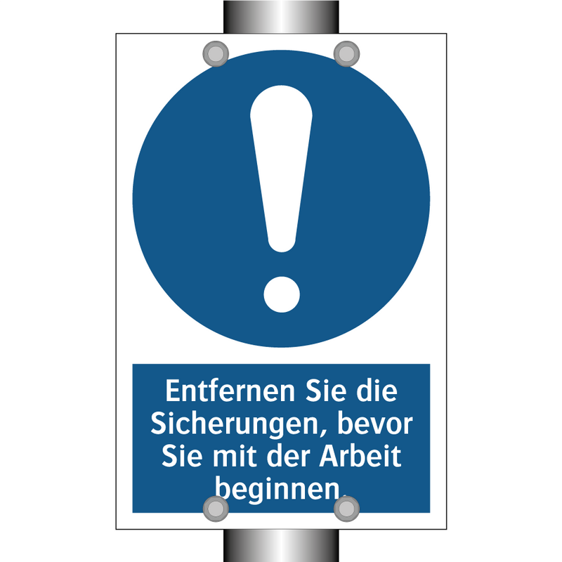 Entfernen Sie die Sicherungen, bevor Sie mit der Arbeit beginnen.