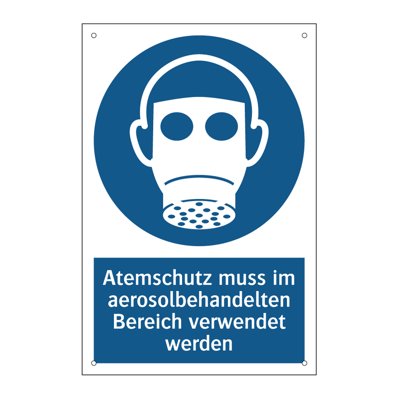 Atemschutz muss im aerosolbehandelten Bereich verwendet werden