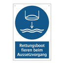 Rettungsboot fieren beim Aussetzvorgang
