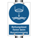 Rettungsboot fieren beim Aussetzvorgang