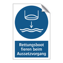Rettungsboot fieren beim Aussetzvorgang