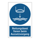 Rettungsboot fieren beim Aussetzvorgang