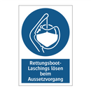 Rettungsboot- Laschings lösen beim Aussetzvorgang
