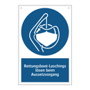 Rettungsboot-Laschings lösen beim Aussetzvorgang