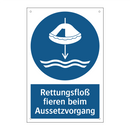 Rettungsfloß fieren beim Aussetzvorgang