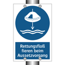 Rettungsfloß fieren beim Aussetzvorgang