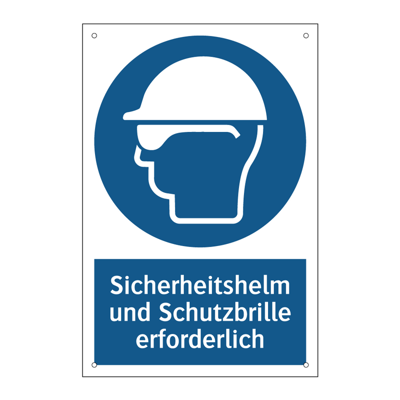 Sicherheitshelm und Schutzbrille erforderlich