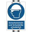 Sicherheitshelm und Schutzbrille erforderlich