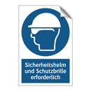 Sicherheitshelm und Schutzbrille erforderlich