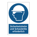Sicherheitshelm und Schutzbrille erforderlich
