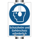 Schutzhelm und Gehörschutz erforderlich