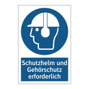 Schutzhelm und Gehörschutz erforderlich