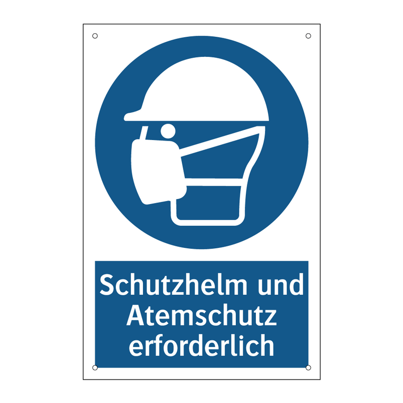 Schutzhelm und Atemschutz erforderlich