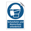 Schutzhelm und Atemschutz erforderlich